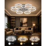 Marsel Lighting Alya 6lı Gold Avize Krom Akrilik Malzemeden Şık Tasarım 3 Renk LED Isıklı