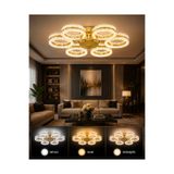 Marsel Lighting ALYA 6LI GOLD PLAFONYER AVİZE SALON OTURMA ODASI AVİZE 3 RENK LED SECENEKLİ