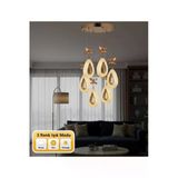 Marsel Lighting Frodo 6Lı Gold Avize 3 Renk Led Isıklı Salon Oturma Odası Avize