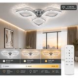 Marsel Lighting Papatya 3lü Avize 3 Renk LED Secenekli Salon Oturma Odası Avize - Krom