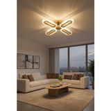 Marsel Lighting Serra 4lu Gold Plafonyer 3 Renk LED Isıklı Salon Oturma Odasi Avize - Altın - Sarı