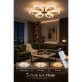 Marsel Lighting yagmur 6lı gold KUMANDALI avize ledli avize 3 renk led ısıklı salon avize oturma odası avize LED