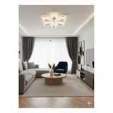 Marsel Lighting Yagmur 6Lı Krom Avize 3 Renk Led Isıklı Salon Oturma Odası Avize
