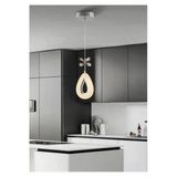 Marsel Lighting Yagmurmodel Krom 3 Renk Modu Ledli Kristal Taşlı Modern Salon Mutfak Oturma Odası Led Avize