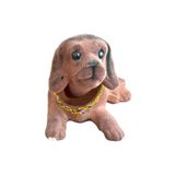 Marsel oyuncak KAFA SALLAYAN KÖPEK ARABA SÜSÜ KOYU KAHVERENGİ RENK 14 CM