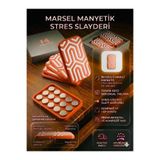 Marsel oyuncak mıknatıslı stres giderici oyuncak 35x55 cm 30 mıknatıslı FluoSlide beyaz turuncu