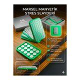 Marsel oyuncak mıknatıslı stres giderici oyuncak 35x55 cm 30 mıknatıslı FluoSlide yeşil gri