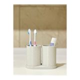 MarselDizayn Modern Banyo Düzenleyici V3 - Diş Fırçalık Seti - İkili Set - AÇIK MERMER RENGİ- 10cm