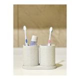 MarselDizayn Modern Banyo Düzenleyici V4 - Diş Fırçalık Seti - İkili Set - Mermer Beyazı - 10cm
