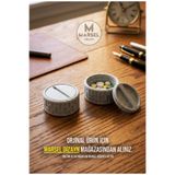 MarselDizayn Vidalı Mini İlaç ve Takı Kabı - Taşınabilir Hap Saklama Kutusu - V2 - Mermer Beyazı Rengi - 2 Adet