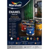 Marshall Enamel Parlak Boya (Sentetik-Yağlı) - 2,5 LT - Koyu Kahverengi