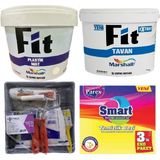 Marshall Fit Plastik Mat Duvar Boyası 3.5 Kg ve Marshall Fit Extra Tavan Boyası 3.5 Kg ve Duvar Boyama Seti - Adaçayı