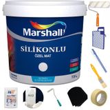 Marshall Özel Mat Buz Beyazı Silinebilir Silikonlu 7.5 lt Duvar Boyası