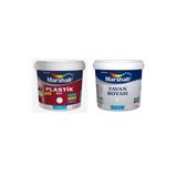 Marshall Plastik Mat Su Bazlı Silinebilir Duvar Boyası Antrasit Gri 2.5 Lt Tavan Boyası Beyaz 3.5 Kg