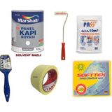 Marshall Solvent Bazlı 0.75 lt + 6'lı Boyama Seti Deniz Kabuğu Renk İç Cephe Boyası