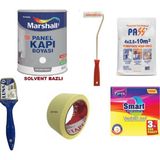Marshall Solvent Bazlı 2.5 lt + 6'lı Boyama Seti Şifon Renk İç Cephe Boyası