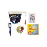 Marshall Su Bazlı Amerikan Panel Kapı Boyası 1 Lt - (Renk: Beyaz) 6 Parça Set,Beyaz