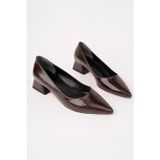Marshetta Shoes Vera Mocha Kahve Sivri Burun Kadın Babet Günlük Ayakkabı, 3 Cm Topuk, Günlük, Tam Kalıp