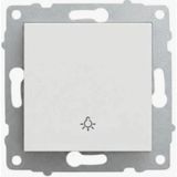 Marsilyan™- 1 Adet Ovivo Beyaz Zil Butonu Light Çerçevesiz Grano - Renkli - Standart