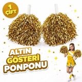 Marsilyan 1 Çift ( 2 Adet ) Altın Renk 23 Nisan 19 Mayıs 29 Ekim Okul Gösteri Ponponları - Renkli - standart