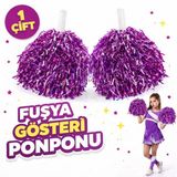 Marsilyan 1 Çift ( 2 Adet ) Fuşya Renk 23 Nisan 19 Mayıs 29 Ekim Okul Gösteri Ponponları - Renkli - standart