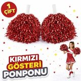 Marsilyan 1 Çift ( 2 Adet ) Kırmızı Renk 23 Nisan 19 Mayıs 29 Ekim Okul Gösteri Ponponları - Renkli - standart