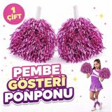 Marsilyan 1 Çift ( 2 Adet ) Pembe Renk 23 Nisan 19 Mayıs 29 Ekim Okul Gösteri Ponponları - Renkli - standart