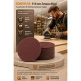 Marsilyan 12 Adet 2000 Kum Yuvarlak Cırtlı Zımpara Diski 115 mm Deliksiz Zımpara Kağıdı 723227 - Çok Renkli