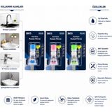 Marsilyan™- 12 Adet Musluk Ucu Filtresi 2 Katmanlı - Taşlı - Pervaneli 360° 16-19MM Tüm Musluklara BX40 - Renkli - standart