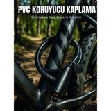 Marsilyan 12 mm Pvc Kaplamalı Bisiklet Kilidi 80 cm Anahtarlı Çelik Halat Kilit 2 Anahtarlı Güvenlik Kilidi - Renkli - standart