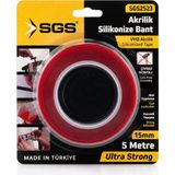 Marsilyan 15MMX5YRD Vhb Akrilik Silikonize Bant Çift Taraflı Bant (4887)