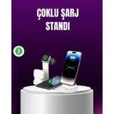 Marsilyan- 15W Hızlı Şarj Destekli 4’ü 1 Arada Kablosuz Şarj Istasyonu