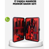 Marsilyan 17 Parça Profesyonel Manikür Pedikür Seti Paslanmaz Çelik Siyah Kutu Ieg