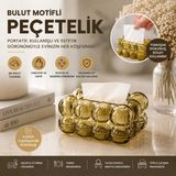 Marsilyan 19X13X9CM Kahverengi Şeffaf Yaylı Masaüstü Bubble Dekoratif Bulut Peçetelik (4887) - Renkli
