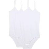 Marsilyan 2 Adet Battal Beden Ip Askılı Kadın Çıtçıtlı Body Beyaz - Renkli - 2XL