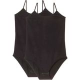 Marsilyan 2 Adet Battal Beden Ip Askılı Kadın Çıtçıtlı Body Siyah - Renkli - 2XL