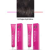 Marsilyan 2 Li Set Premium 5.0 Yoğun Açık Kahve - Kalıcı Krem Saç Boyası 2 x 50 G Tüp