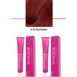Marsilyan 2 Li Set Premium 6.45 Kızıl Bakır - Kalıcı Krem Saç Boyası 2 x 50 G Tüp