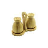 Marsilyan 2 PCS - ŞİŞE MODELİ AHŞAP BAMBU TUZLUK - BAHARATLIK TUTACAKLI AHŞAP STAND (4887)