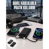 Marsilyan 20.000 Mah LED Işıklı LCD Ekran USB Girişli Type-C Lightning Powerbank Yeni Nesil - Çok Renkli