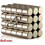 Marsilyan™- 20 Adet 4x4 mm Yuvarlak Neodyum Mıknatıs N35 Güçlü Magnet Nikel Kaplama - Renkli - standart