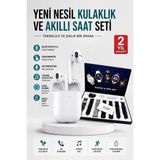 Marsilyan 2025 Model Akıllı Saat ve 2.nesil Tws Bluetooth Kulaklık Yüksek Ses Kaliteli - Çok Renkli