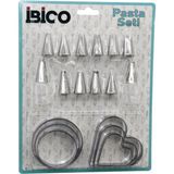Marsilyan 20PCS Pasta Süsleme Uç Seti= 12-Metal Kurabiye Kalıp Metal=3-Kalp - 3-Yuvarlak 2-Uç Tutucu Pls.adaptör (K95) - Renkli - standart