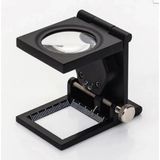 Marsilyan -28X28 mm Katlanır Sayaçlı Metal Lüp, 2 LED Işıklı Büyüteç Tekstil TH9005A - Renkli