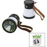 Marsilyan 2in 15W+360°SMDEL Feneri Solar- USB Şarj Powerbank 500LM Işık Ayarı Flaşör Suni Deri Kulp PT-8151 (K95) - Renkli
