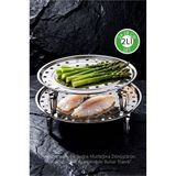 Marsilyan 2'li Set Inox Çelik Ayaklı Buharlı Pişirme Aparatı - 24+28 cm Çok Amaçlı Tencere İçi Haş