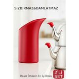Marsilyan 2'li Sızdırmaz Silikon Çaydanlık Ucu Aparatı - Damlatma Önleyici Akıllı Emzik Başlığı - Isıya Dayanıklı - Renkli