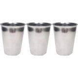 Marsilyan 3 Adet Paslanmaz Çelik Krom Bardak 9 x 7,5 x 5,5cm - 1 - Renkli