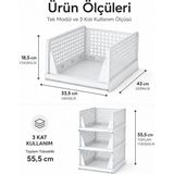 Marsilyan™- 3 Katlı Portatif Organizer - Çok Amaçlı Kayar Raf 18.5X33.5X43CM Toplam 55.5cm BX40 - Renkli - standart