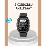 Marsilyan 3 Kordonlu Akıllı Saat Uzun Pil Süreli - 35 - 48 mm - 1 - Renkli